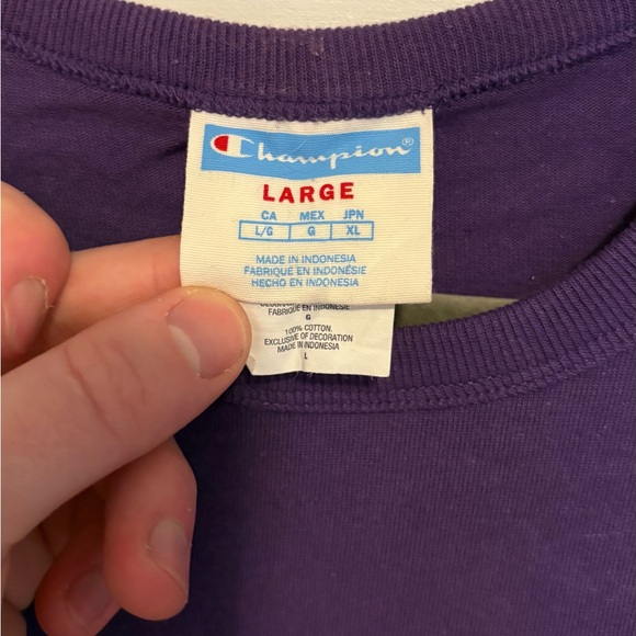 Men’s Purple Champion Embroidered Tee - Picture 3 of 3